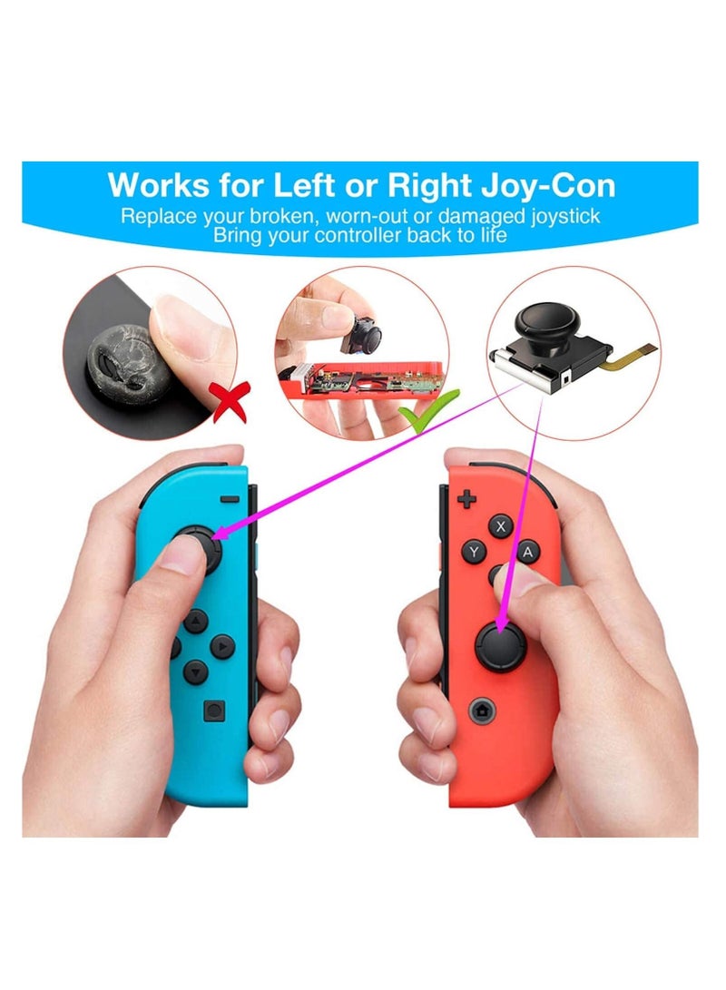 Captaintech (2 Pack) Joystick Replacement for Joycon,Switch Analog Stick Parts for Nintendo Switch Joy Con Controller Thumbstic,Include Full Repair Tool Kit and 2 Metal Lock Buckles,2 Jon Con Replacement - Image 5