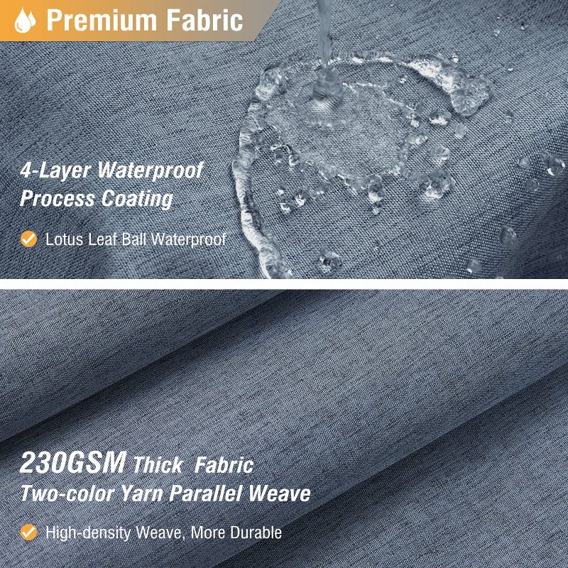 BTTN Fabric Shower Curtain, Linen Textured Heavy Duty Polyester Cloth Shower Curtain Set with Plastic Hooks, Blue Grey, 72" W x 72" L (Pack of 1) - Image 2