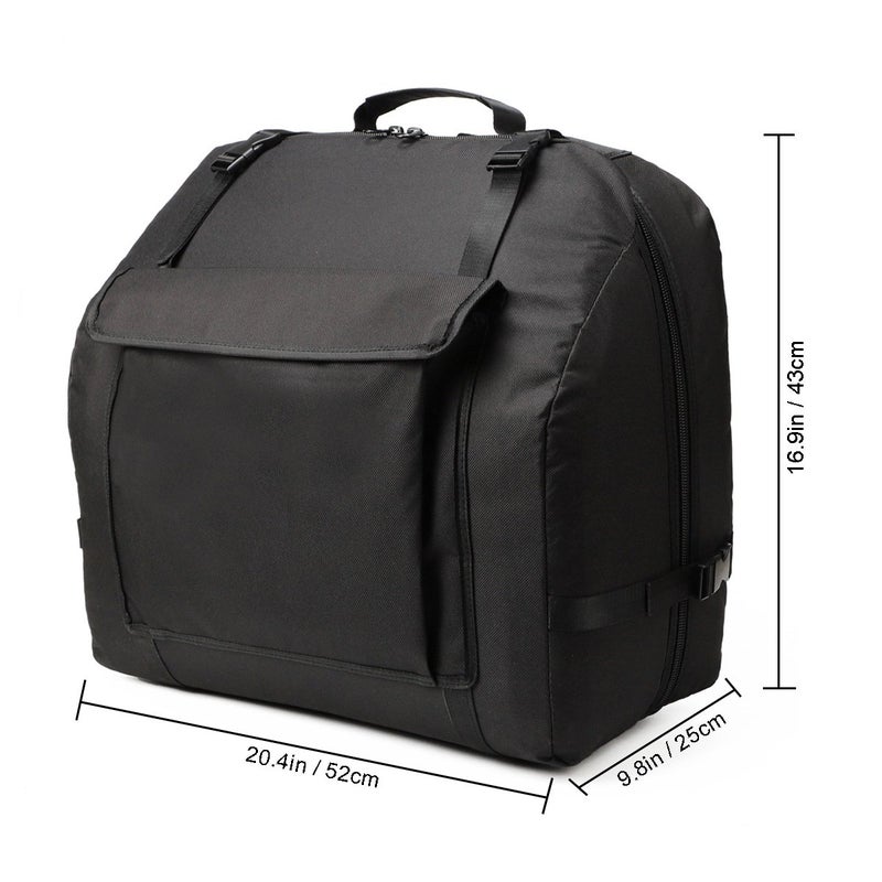 NKTM Accordion Case - Gig Bag for 120 Bass Accordion - Straps & Accessories - Soft Case (20.5 x 17 x 9.8 in) - Image 3