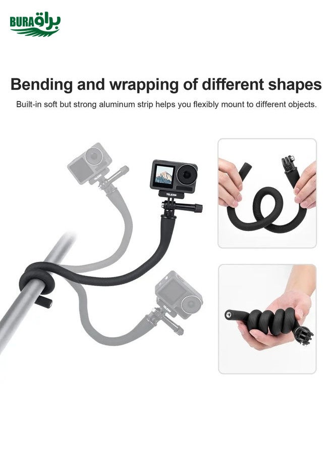 TELESIN Flexible Mount Bracket Octopus Tripod For Mini Action Camera and Mobile Phone,Spec: With Phone Clip Kit