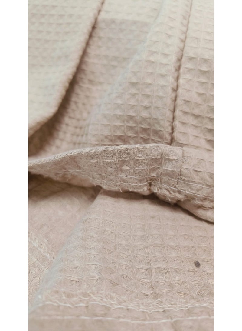 Luxe Concepts Luxury Waffle Bathrobe – Beige, 100% Cotton, Hotel & Spa Quality - Image 2