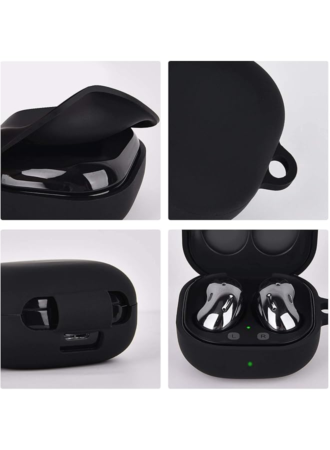 Goodern Compatible With Silicone Case For Samsung Galaxy Buds 2 Pro Galaxy Buds 2 Galaxy Buds Pro Galaxy Buds Live Case Shockproof Protective Cover With Keychain For Galaxy Earbuds Accessories Black - Image 5