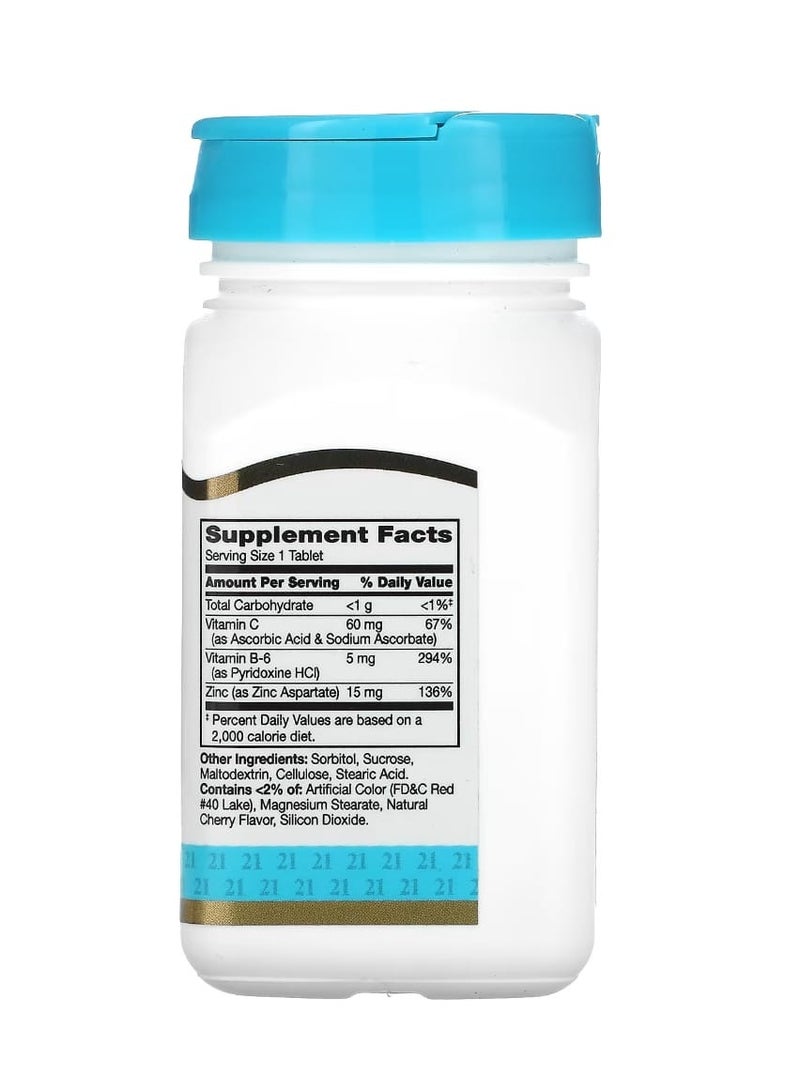 21st Century Zinc Plus Vitamins C & B-6 Chewable Cherry Flavor 90 Tablets - Image 2