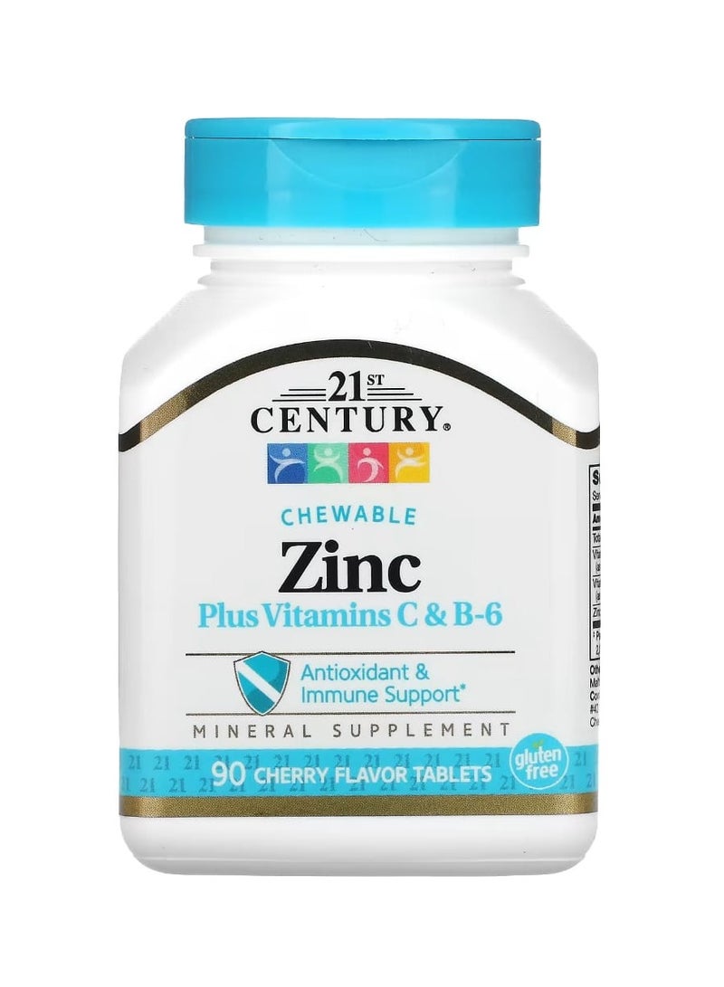 21st Century Zinc Plus Vitamins C & B-6 Chewable Cherry Flavor 90 Tablets - Image 1