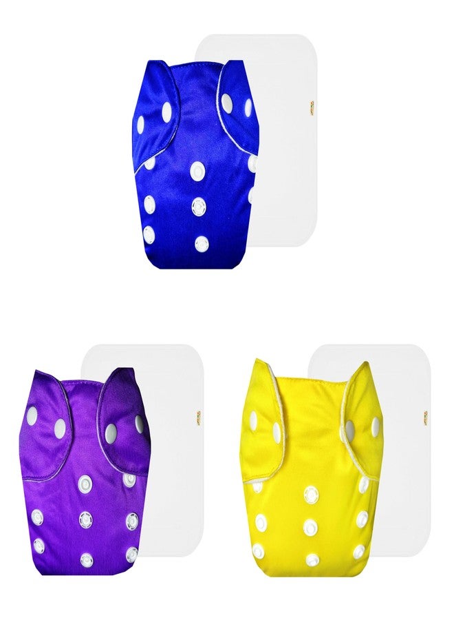 Dumbledo Lite Cloth Diaper with Cotton Insert (Pack of 3) | Dry Feel and Comfortable | Breathable | Easy to Clean | All-Day Wear | 3 Months - 2 Years | Unisex Baby - Image 1