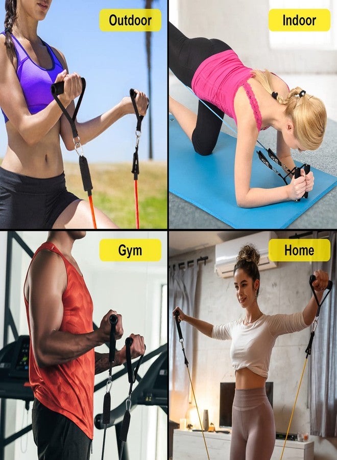 AGM Resistance Bands Set (12pcs), Workout Bands with Handles, Door Anchor, Ankle Straps and Carry Bag, Exercise Bands for Shape Body and Home Workouts - Image 4