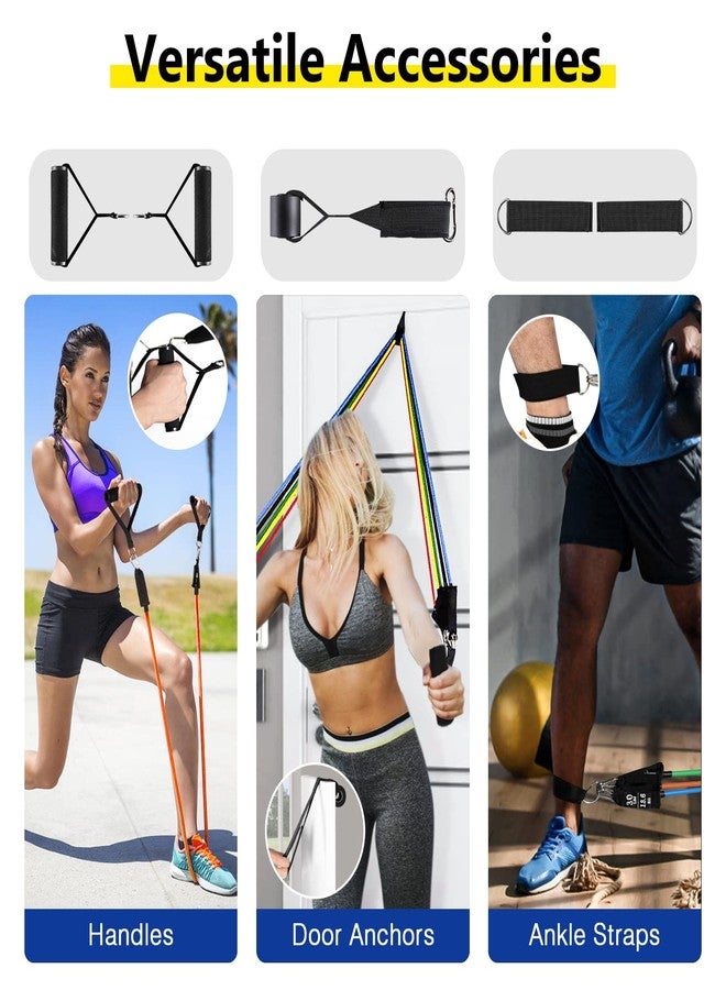AGM Resistance Bands Set (12pcs), Workout Bands with Handles, Door Anchor, Ankle Straps and Carry Bag, Exercise Bands for Shape Body and Home Workouts - Image 3