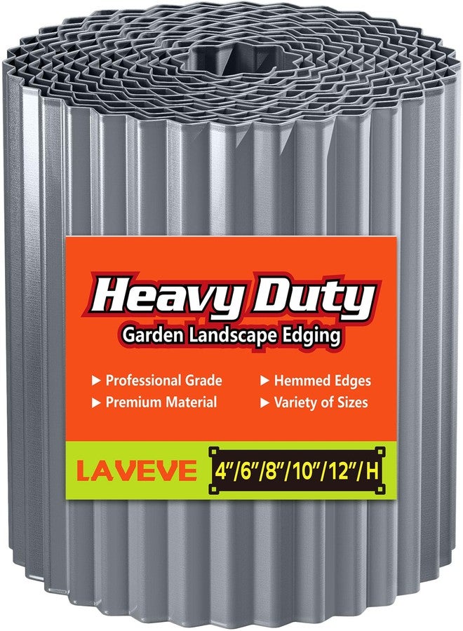 LAVEVE حواف حدائق معدنية مموجة من LAVEVE - حافة متينة مثالية لأحواض الزهور التي تصنعها بنفسك وحواف تنسيق الحدائق (رمادي فاتح، 10 بوصة × 20 قدمًا) - Image 1