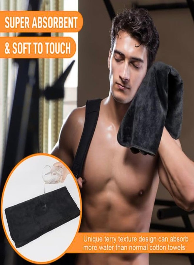Microshine Quick-Dry Super Absorbent Microfiber Gym Towel - Black (60x40 cm, 450 GSM) for Workout, Sports, Yoga - Image 5