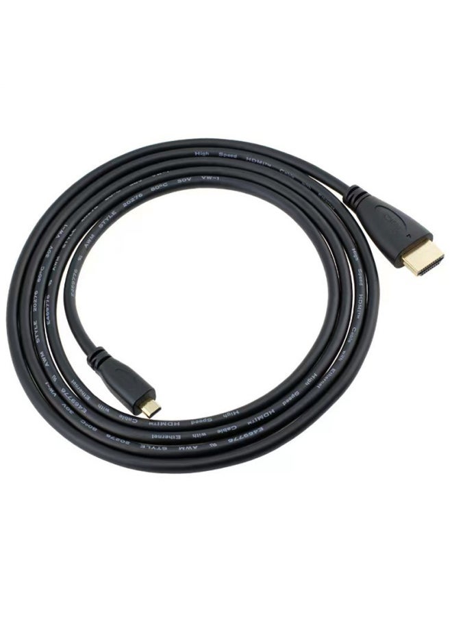 ماركة غير محددة كابل تحويل Micro HDMI إلى HDMI برأس صغير إصدار 1.4 بدقة 1080 بكسل للكاميرا والكمبيوتر اللوحي - اللون: 1.5 متر  - Image 5