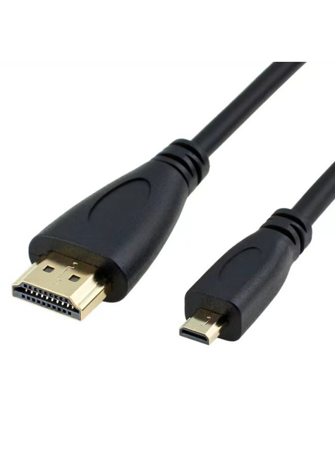 ماركة غير محددة كابل تحويل Micro HDMI إلى HDMI برأس صغير إصدار 1.4 بدقة 1080 بكسل للكاميرا والكمبيوتر اللوحي - اللون: 1.5 متر  - Image 1