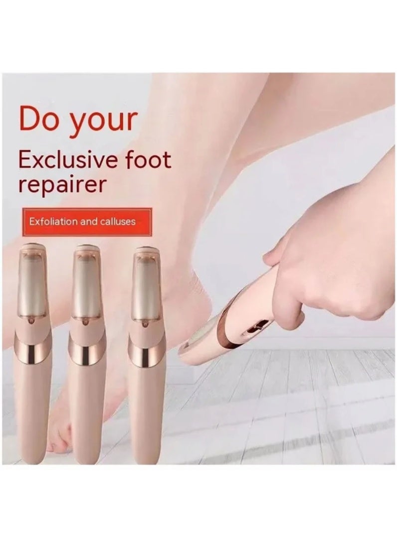 مزيل مسامير القدم الكهربائي، مبرد قدم محمول قابل لإعادة الشحن مع رأسَي طحن (خشن وناعم)، سرعتان قابلتان للتعديل لإزالة الجلد الخشن وتشقق الكعب والمسامير – وردي - Image 2
