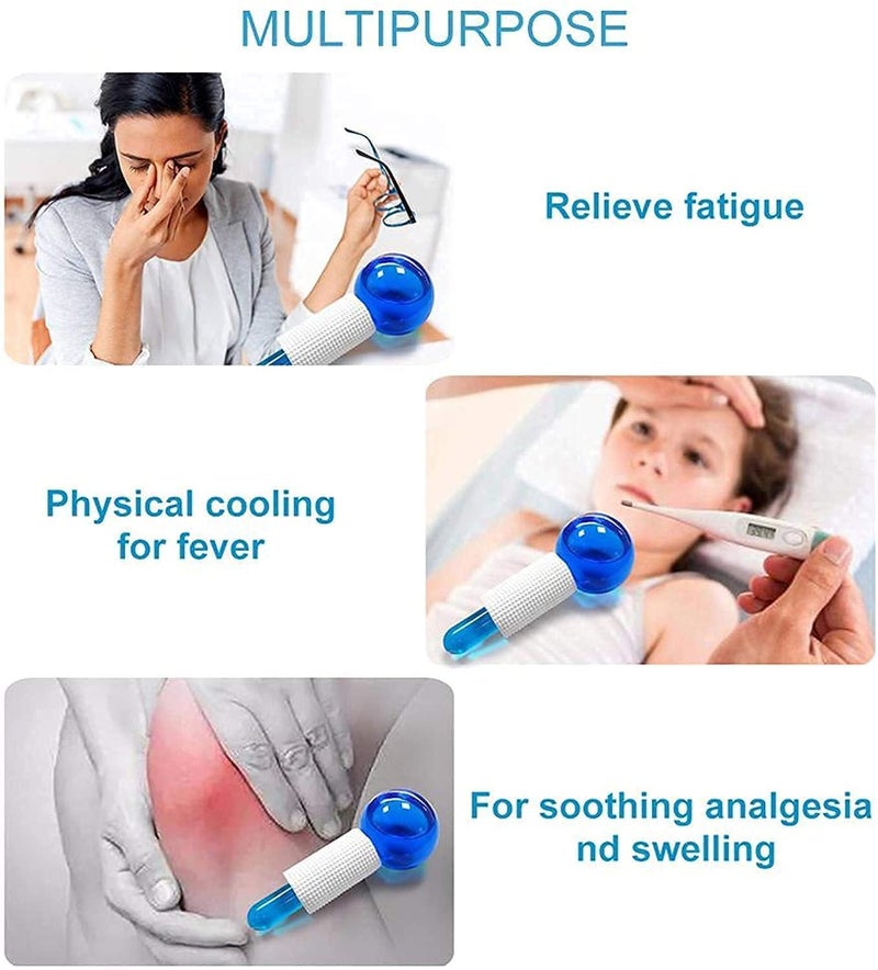 EZALLA ezalla 2Peace Ice Globes for Face Massage Beauty Crystal Balls Facial Smart Cool Roller Ball for Face Roller Ball Massager and Eyes Ice Ball Multi color  - Image 4