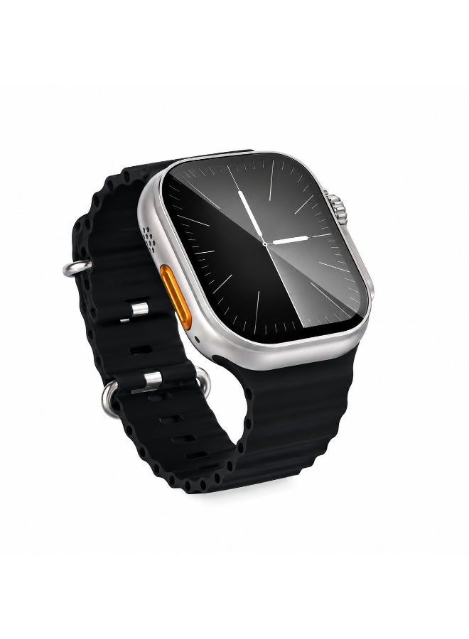 Smartberry SM401 2.2 Inch HD Smart Watch with Pull Camera, Android Smartwatch, Bluetooth 5.3, SIM Card Support, Health Monitoring, 450mAh Battery, Magnetic Charging, Dual Watch Straps, Fitness Tracker – Black - Image 1