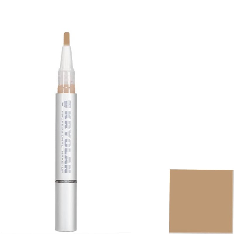Kryolan Premium Lightweight Ultra Brushon Concealer Makeup Cream Under Eye Concealer for Dark Circles Under Eye Corrector Longlasting Seamless Concealer with Integrated Brush