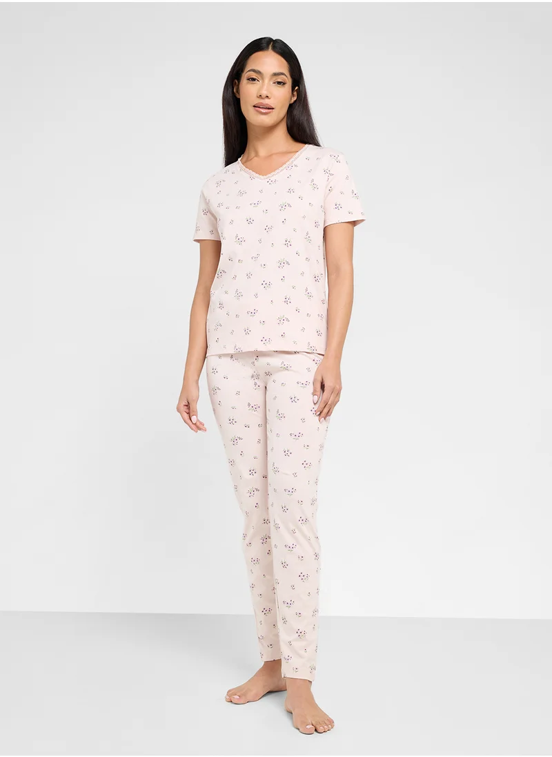 ريبلز مع نمشي Ladies Nightwear 2pcs Sets