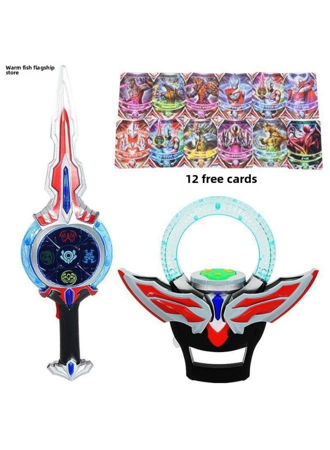 Ultraman Sword Ultraman Sword Ultraman Transformer Authentic Ring Set Children's Vocal Toy-Color:Holy Sword + Ring Free 30 Pieces - Image 4