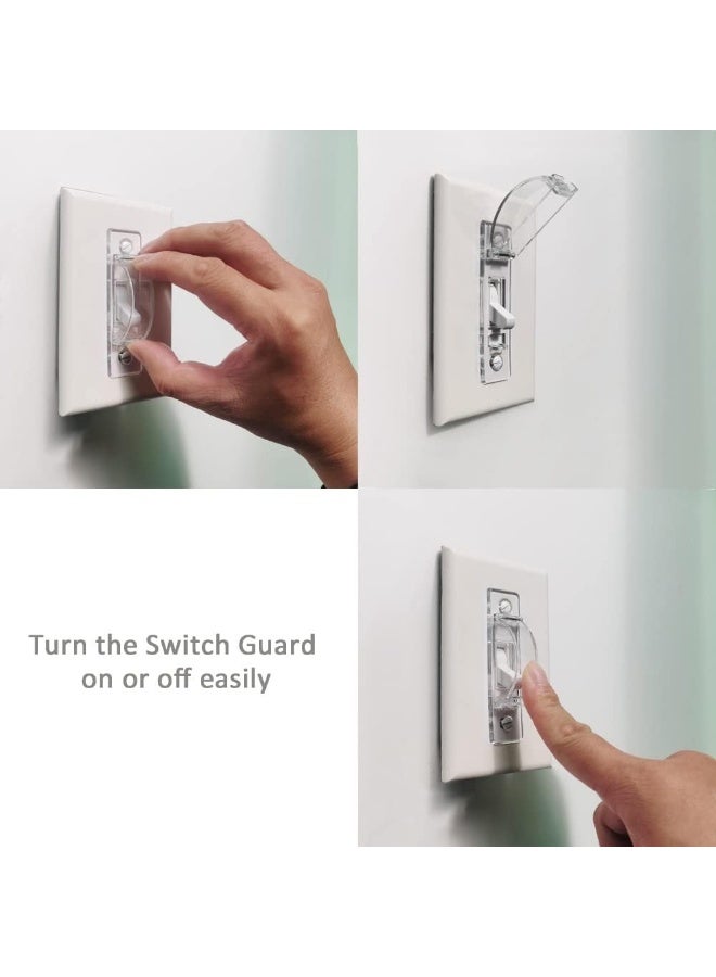 ILIVABLE Wall Switch Guard, Child Proof Light Switch Plate Covers Protects Your Lights from being Accidentally Turned On or Off by Children and Adults (Clear, 2 Pack) - Image 4