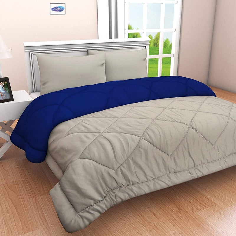 Gangauri Creations Gangauri Creations All Season Microfiber Reversible Duvet Blanket AC Comforter Special for All Seasons King Size 90100 Blue Grey  - Image 5