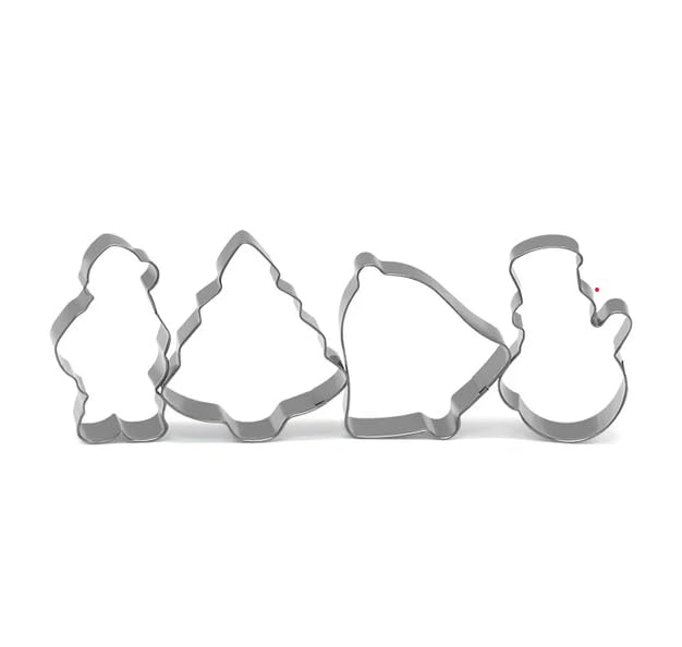 Husaini Mart HUSAINI MART 4PC Xmas Steel CutterCookie CutterCake DecoratingCake TopperCookieBrowniePastryDIY Mould Chocolate  - Image 1