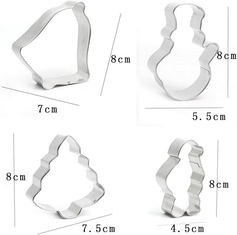 Husaini Mart HUSAINI MART 4PC Xmas Steel CutterCookie CutterCake DecoratingCake TopperCookieBrowniePastryDIY Mould Chocolate  - Image 2