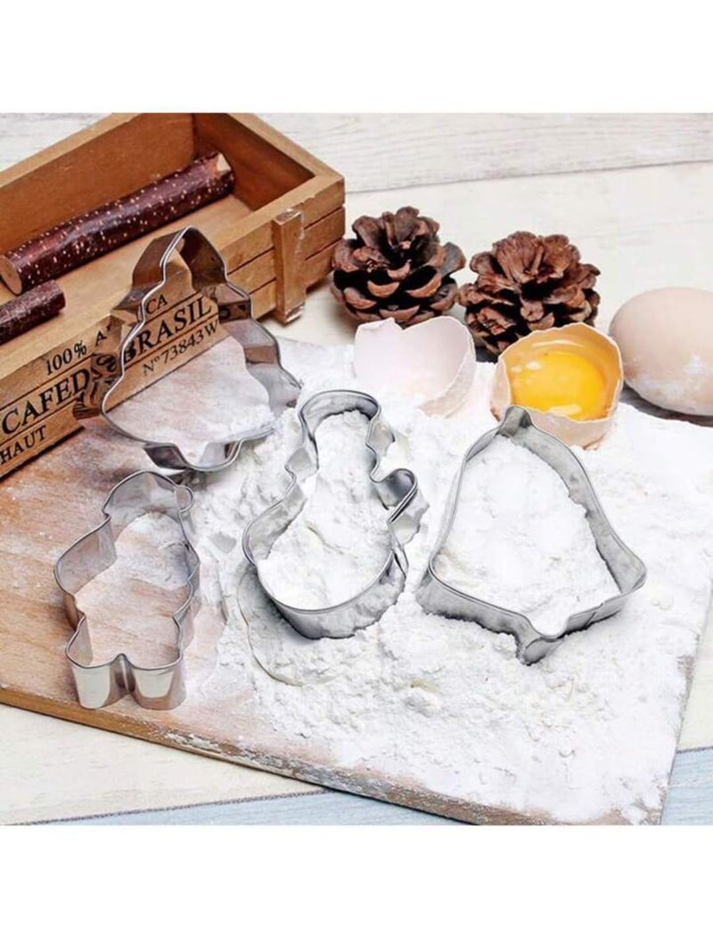 Husaini Mart HUSAINI MART 4PC Xmas Steel CutterCookie CutterCake DecoratingCake TopperCookieBrowniePastryDIY Mould Chocolate  - Image 3