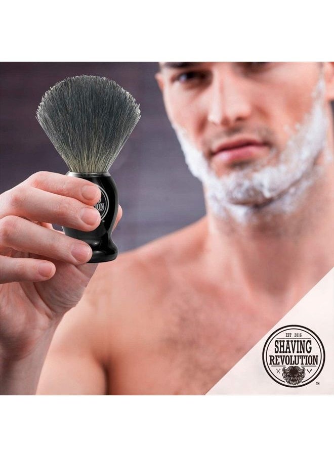 Viking Revolution Badger Hair Shaving Brush- Shave Brush for Wet Shave Using Shaving Cream & Soap- Best Shave of Your Life for Safety Razor, Double Edge Razor, Straight Razor or Shaving Razor  - Image 4