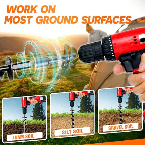 PAMAZY [Premium] 4 Pack Ground Anchors with Power Nut Driver Drill Bit, Ground Anchors Screw in, Swing Set Anchors, Trampoline Anchors High Wind Heavy Duty for Camping Tents, Car Ports, Swing Sets, Canopies - Image 5