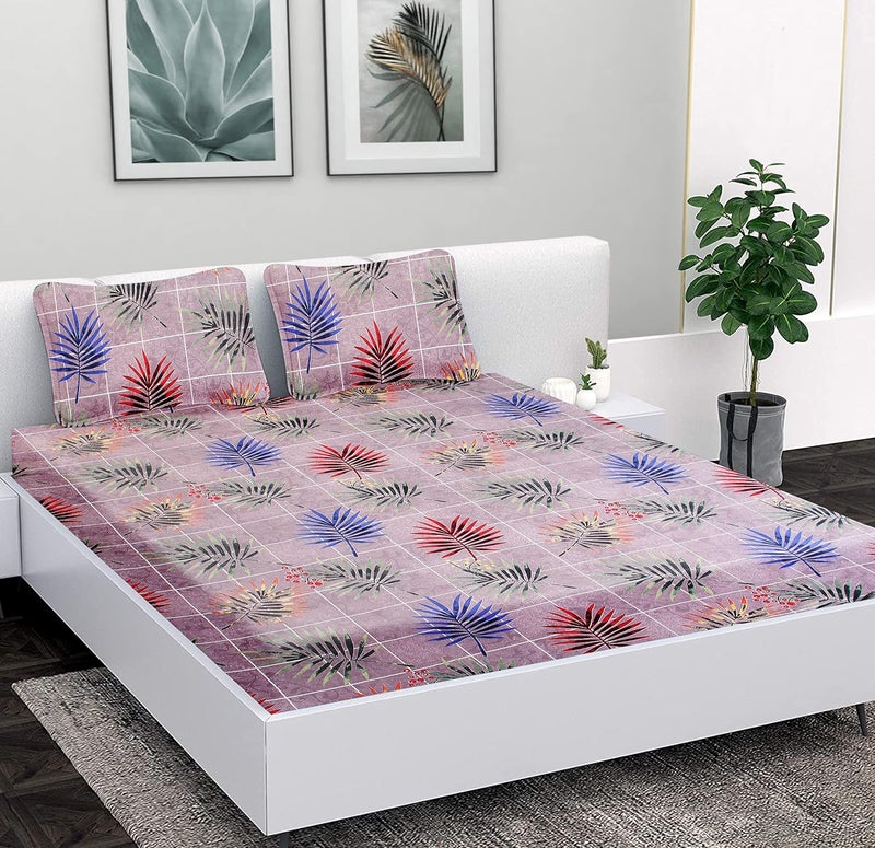 ELOHIM Elohim Microfiber 200 TC Double Bedsheet with 2 Pillow Covers Floral Multicolor  - Image 1