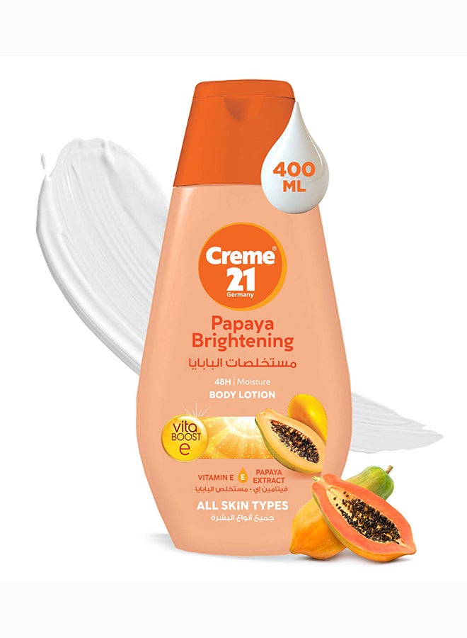 Creme 21 Papaya Brightening Body Lotion | 48H Moisture with Vitamin E Protection | Brightening Body Moisturiser for Glowing & Even-Toned Skin | Dermatologically Tested | Born in Germany - Image 1