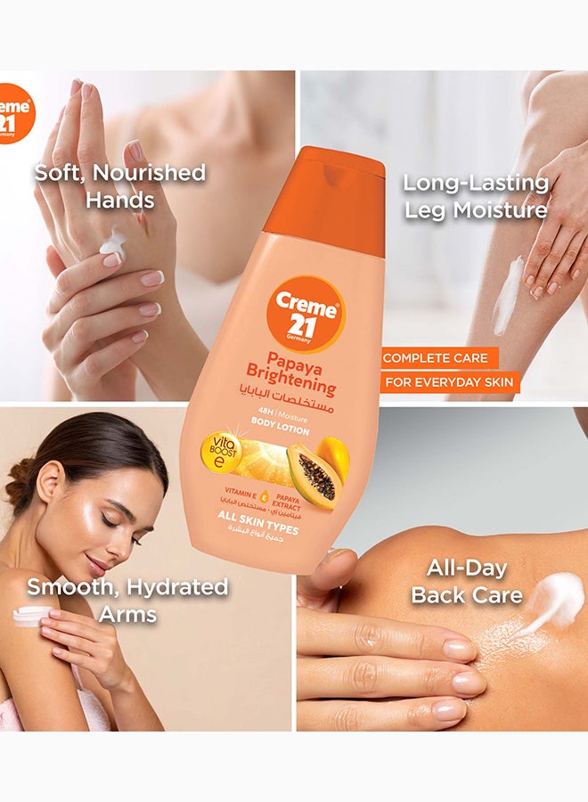 Creme 21 Papaya Brightening Body Lotion | 48H Moisture with Vitamin E Protection | Brightening Body Moisturiser for Glowing & Even-Toned Skin | Dermatologically Tested | Born in Germany - Image 5