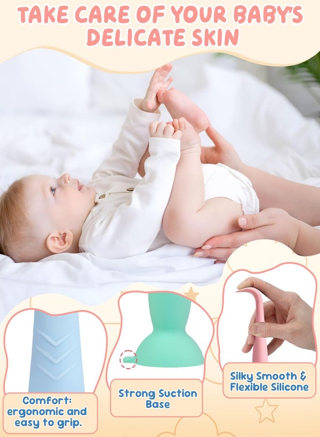 Bonison Upgraded 4-Pack Silicone Diaper Cream Spatula with Travel Case - Soft Full-Size & Mini Applicators for Rash Ointment, Diaper Care & Everyday Care, Ideal for Newborn Essentials and Baby Shower Gifts - Image 2