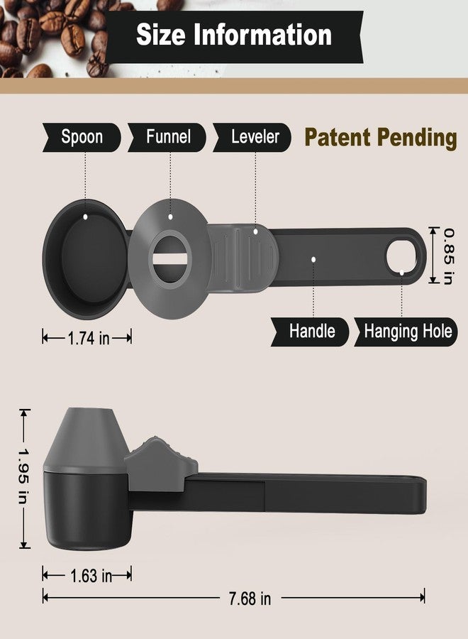 Lov Sprout Coffee Scoop & Funnel for Reusable K Cup Refillable Coffee Pods, Coffee Measuring Spoon 2 Tablespoon Capacity, Scoop with Funnel for Ground Coffee, Protein Powder, Tea (Black&gray, 2 Pack) - Image 5