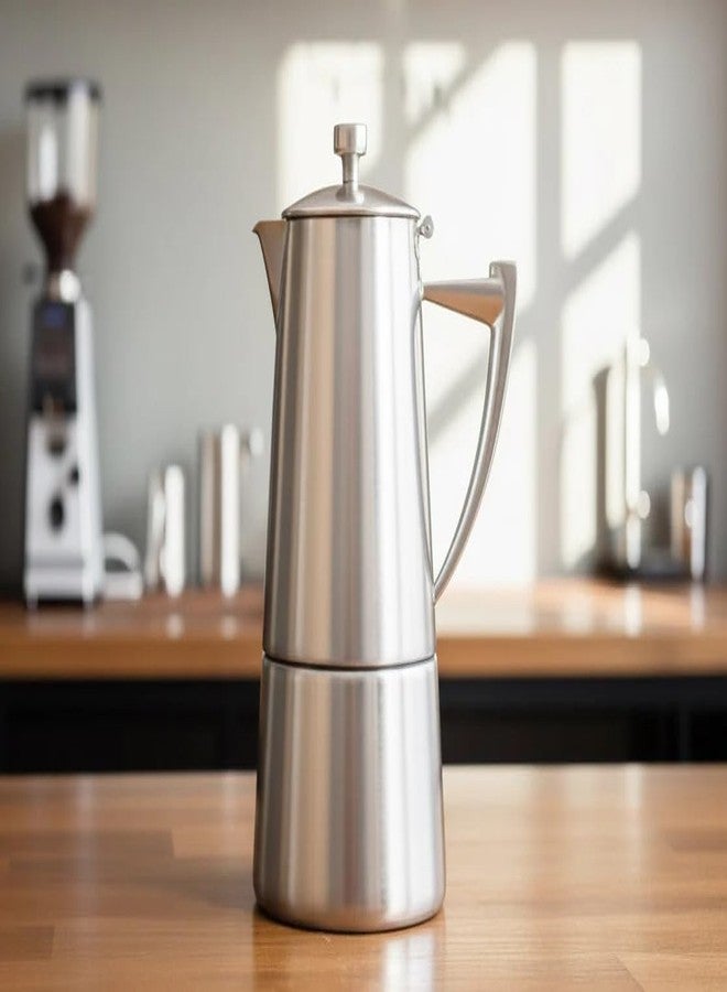 CUISINOX Roma Satin Stainless Steel Moka Pot Stovetop Espresso Maker, 10-Cup - Image 5