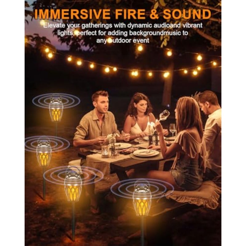 s Outdoor Bluetooth Speakers, Bluetooth 5.0 Led Flame Speaker, IPX5 Waterproof Flame Torch Atmosphere Speaker, Flame Lamp, Gifts for Men Women, Decorations for Party Garden Patio - Image 5