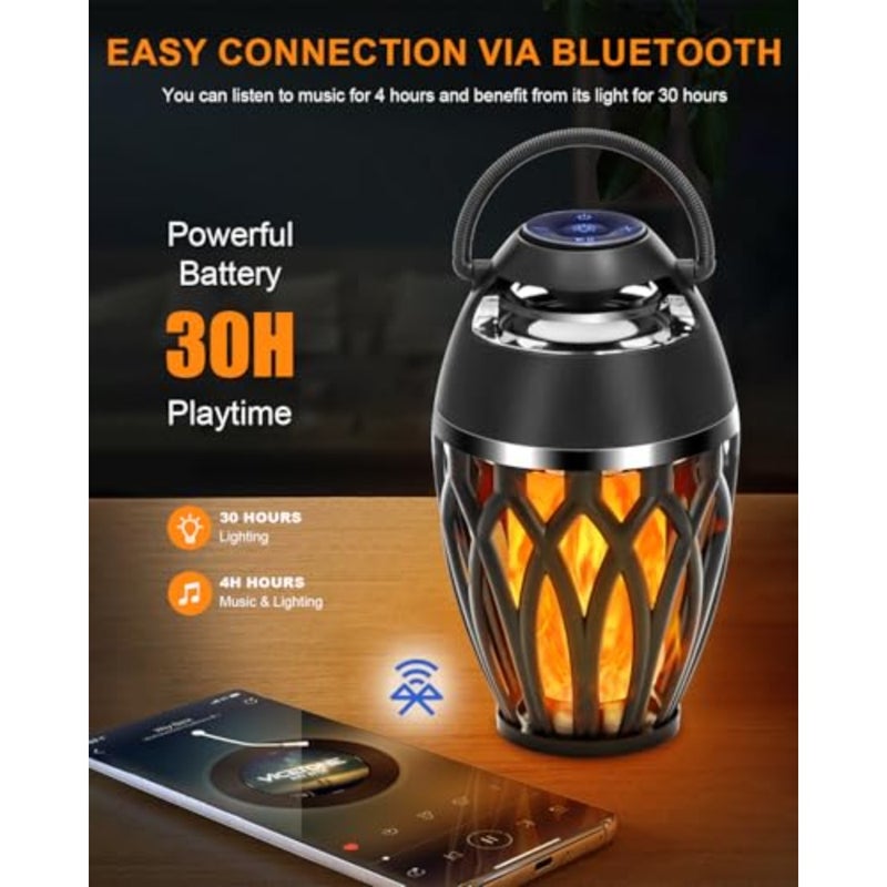 s Outdoor Bluetooth Speakers, Bluetooth 5.0 Led Flame Speaker, IPX5 Waterproof Flame Torch Atmosphere Speaker, Flame Lamp, Gifts for Men Women, Decorations for Party Garden Patio - Image 2