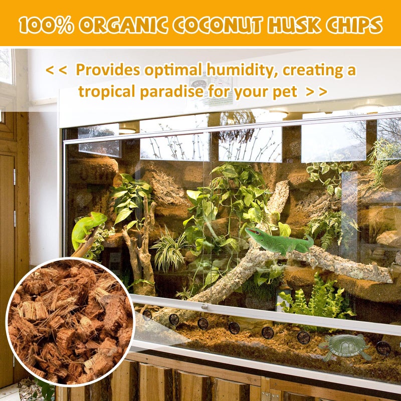Legigo 10LBS Coconut Chip Substrate for Reptiles, 72QT Natural Coco Husk Chip Reptiles Bedding, Compressed Coconut Chip Substrate for Snake, Tortoise, Ball Python, Gecko, Lizard Terrarium Tanks - Image 5
