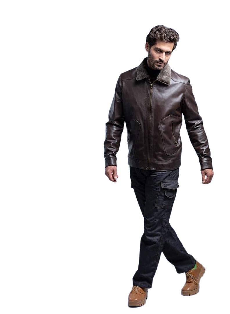 Top leather (v1) Men's Genuine lambskin Leather Jacket Premium Quality 10 years Warranty  - Image 1