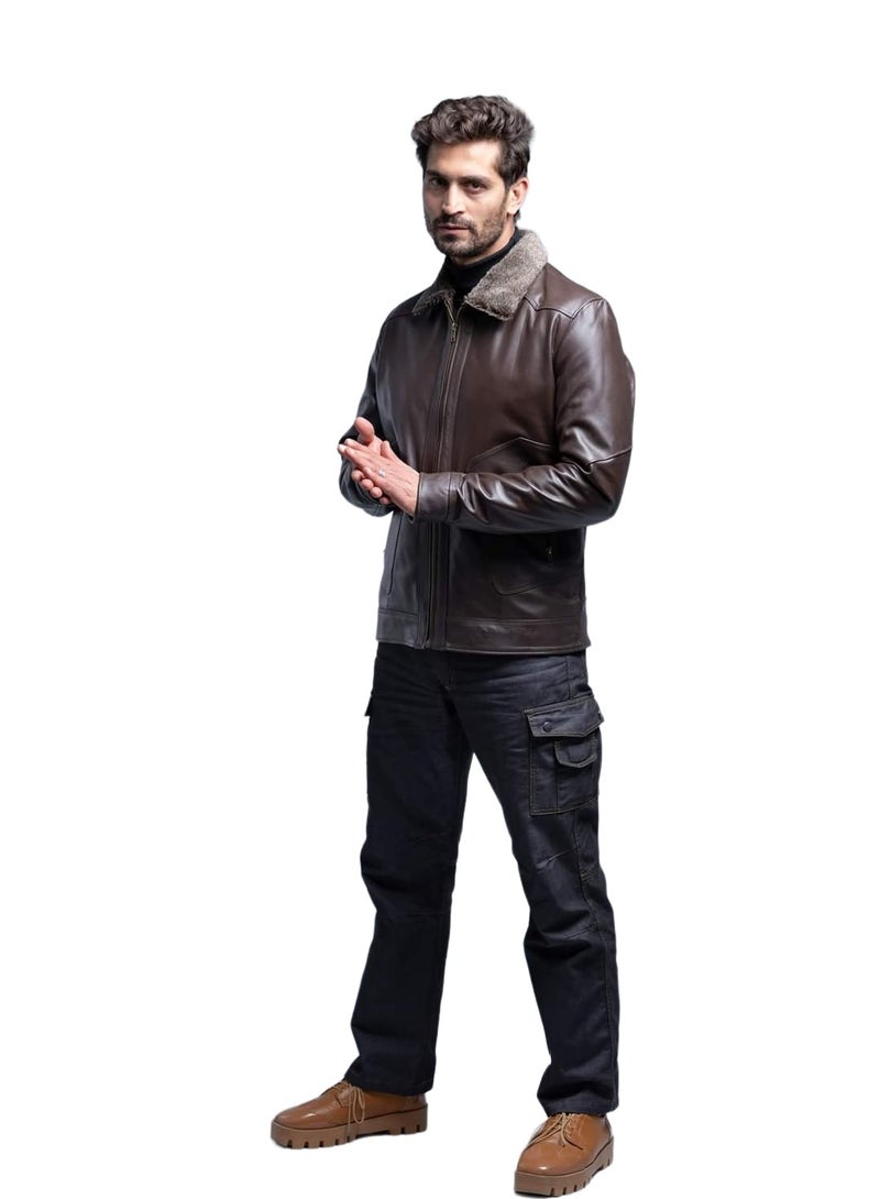 Top leather (v1) Men's Genuine lambskin Leather Jacket Premium Quality 10 years Warranty  - Image 2