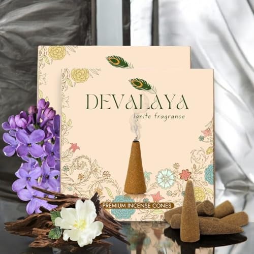 Devalaya Soothing Lavender/Signature Incense Cones (40 Cones, Pack of 2), Dry Incense, Dhoop Batti for Pooja, 100% Charcoal-Free, 25-Minute Burn Time, Eco-Friendly, 3.5 CM Length - Image 5