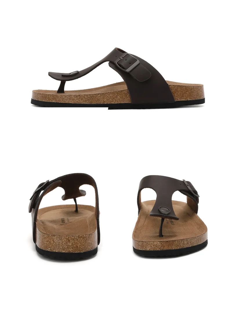 ARRIGO BELLO ABT5113-11 ARRIGO BELLO Unisex Leather Thong Flip Flops Cork Footbed Flat Sandals with Memory Foam Arch Support  | Best Price UAE