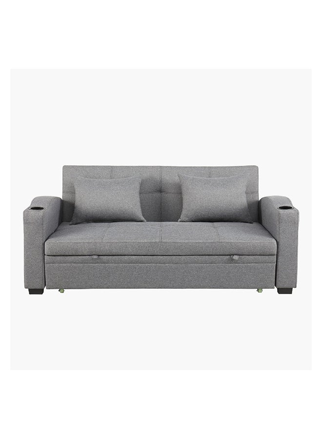 Home Box Morgan 3-Seater Pull-Out 2-Cushion Sofa Bed with 2 Cup Holders and C-Type USB Port 64 x 84 x 188 cm - Image 1