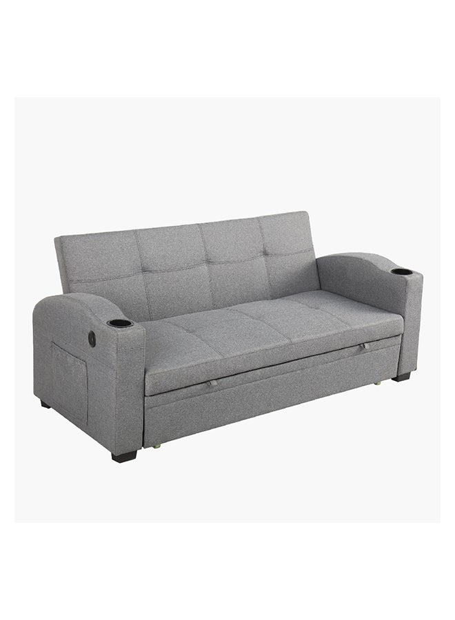 Home Box Morgan 3-Seater Pull-Out 2-Cushion Sofa Bed with 2 Cup Holders and C-Type USB Port 64 x 84 x 188 cm - Image 3
