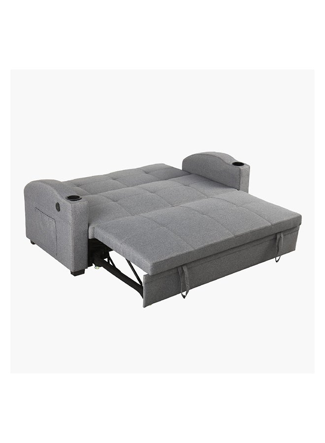 Home Box Morgan 3-Seater Pull-Out 2-Cushion Sofa Bed with 2 Cup Holders and C-Type USB Port 64 x 84 x 188 cm - Image 5