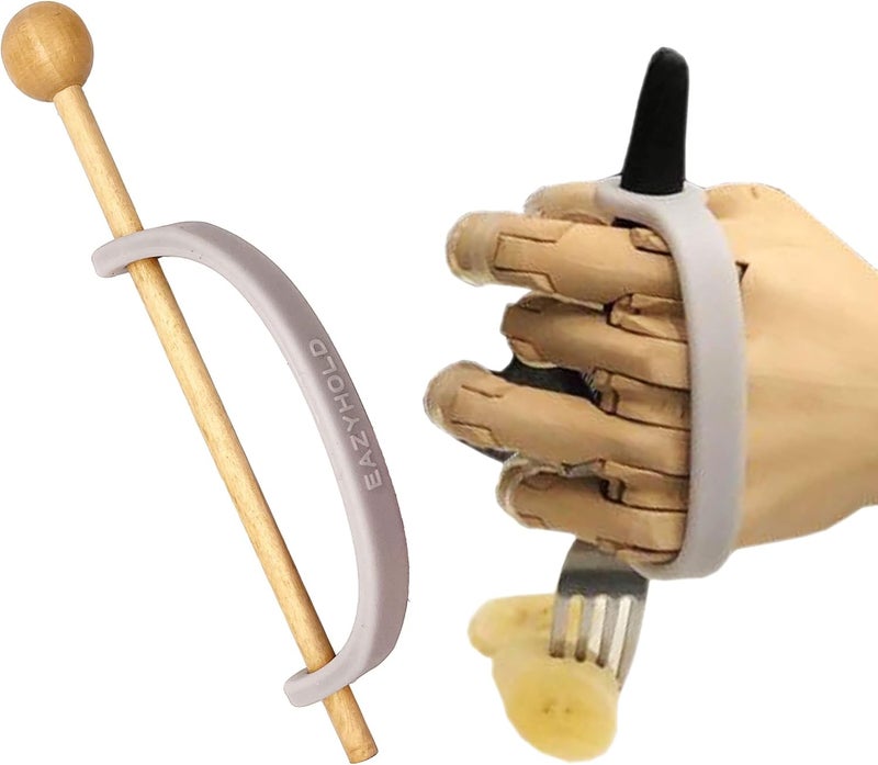 Silver Silicone Universal Cuff for Weak Hand Grip