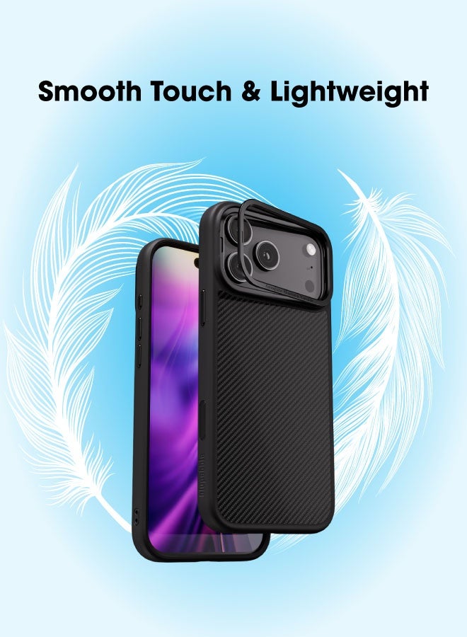 blupebble Carbon Arma MagSafe Case for iPhone 17 Pro / iPhone 17 Pro Max – Slim Protective Cover, Shockproof, Wireless Charging Compatible - Image 3