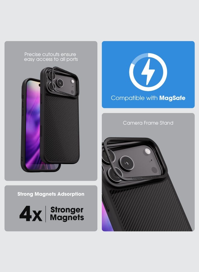 blupebble Carbon Arma MagSafe Case for iPhone 17 Pro / iPhone 17 Pro Max – Slim Protective Cover, Shockproof, Wireless Charging Compatible - Image 5