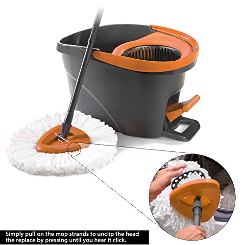 High-PQ 10Pack Spin Mop Replacement Heads,Spinning Mop Replace Head for Easy Wring Mop, 100% Microfiber Mop Head Replacement Compatible with Triangle Spin Mop Refill for Floor Cleaning,White - Image 3