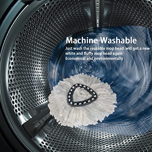 High-PQ 10Pack Spin Mop Replacement Heads,Spinning Mop Replace Head for Easy Wring Mop, 100% Microfiber Mop Head Replacement Compatible with Triangle Spin Mop Refill for Floor Cleaning,White - Image 5