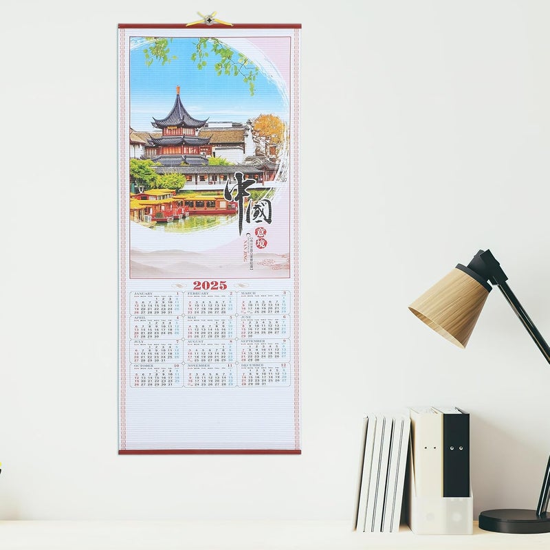 2025 Snake Year Small Hanging Wall Calendar Monthly Planner Sturdy Daily Office Accessories Chinese Style Wall Scroll Calendar - Image 3
